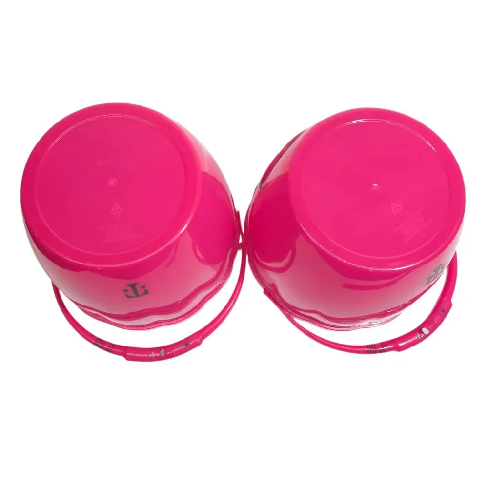 Lot of 2 T-Mobile Pink Plastic Pumpkin Halloween Buckets Trick or Treating